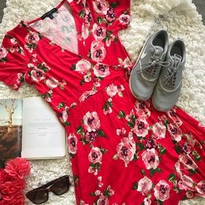 Red One clothing cross body dress